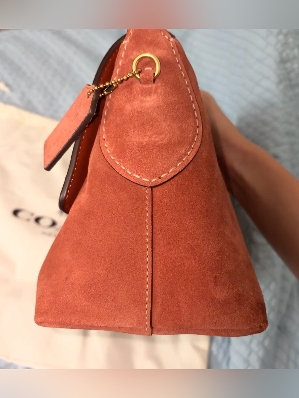 Coach Chelsea 30 Clay Suede/Brass - Picture 6 of 12